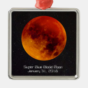 Super Blue Blood Moon 2018 Metal Ornament