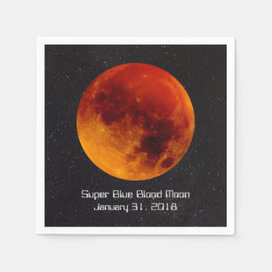 Super Blue Blood Moon 2018 Napkin