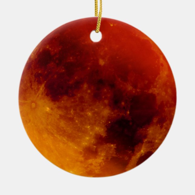 Super Blue Blood Moon Ceramic Tree Decoration (Front)
