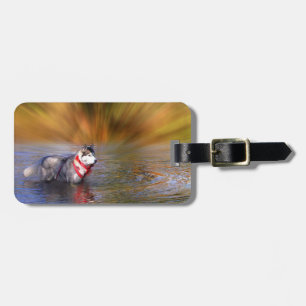 Super Boof Siberian Husky Luggage Tag