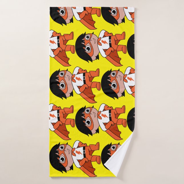 Super Boy Action Hero Bath Towel (Bath Towel)