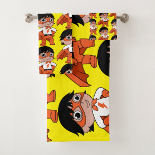 Super Boy Action Hero Bath Towel Set