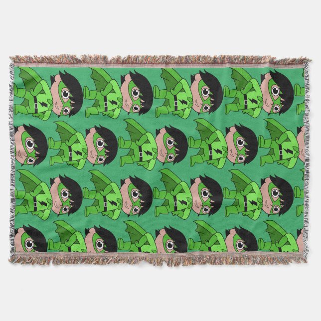 Super Boy Action Hero Throw Blanket (Front)