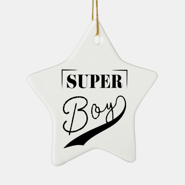 Super Boy Ceramic Ornament (Right)