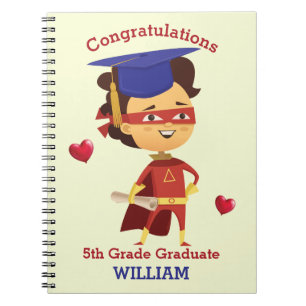 Super Boy Congrats 5th grade Notebook