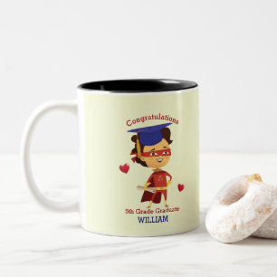 Super Boy Congrats 5th grade Two-Tone Coffee Mug