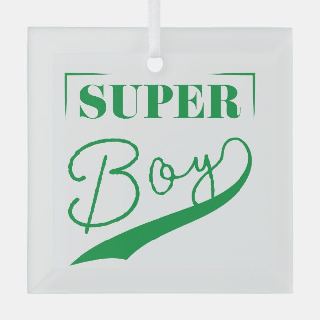 Super Boy Glass Tree Decoration (Front)