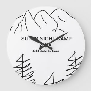 Super camp summer winter add name year travel vacc large clock