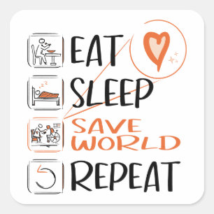 "Super Caregivers/Nursing Assistants" saving World Square Sticker