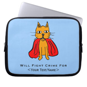 Super Cat Fight Crime For <Your Text/Name> Laptop Sleeve
