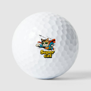 Super Cat Flying with Fish Golf Balls