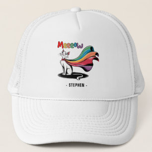 Super Cat Meeeow – Rainbow Cape Pride Cat Trucker Hat