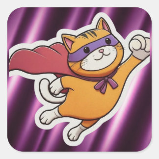 super cat square sticker