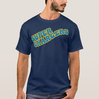 Super Chargers with Powder Blue Text and Yellow Ou T-Shirt