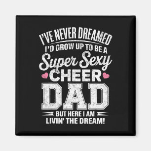 Super Cheer Dad Cheerleader Girl Cheerleading Fan Magnet