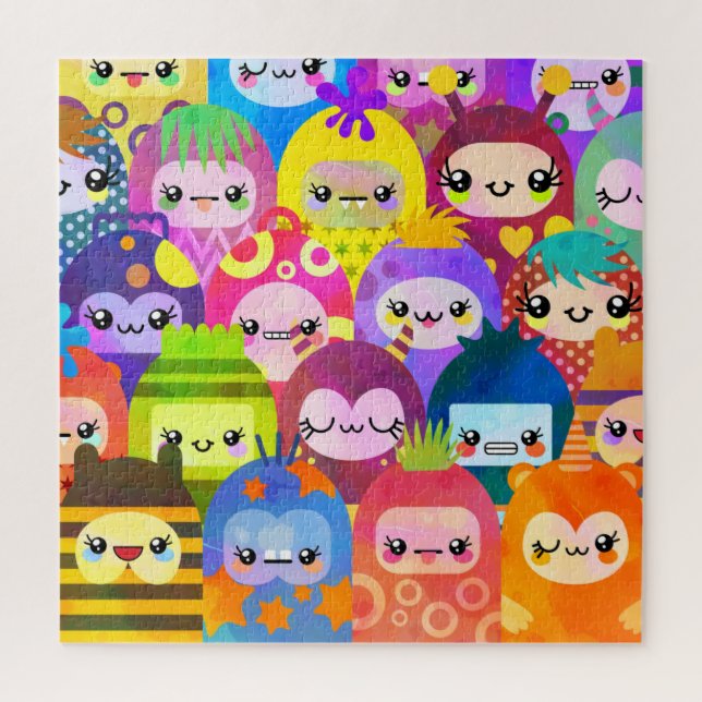 Super Colourful Kawaii Monsters Jigsaw Puzzle (Vertical)