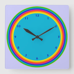 Super Colourful Rainbow Spectrum Square Wall Clock
