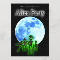 Super Cool Alien & UFO Party Invite