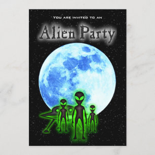 Super Cool Alien & UFO Party Invite