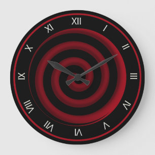 Super Cool Black and Red Spiral Wall Clock