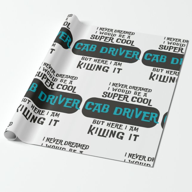Super Cool Cab Driver Wrapping Paper (Unrolled)