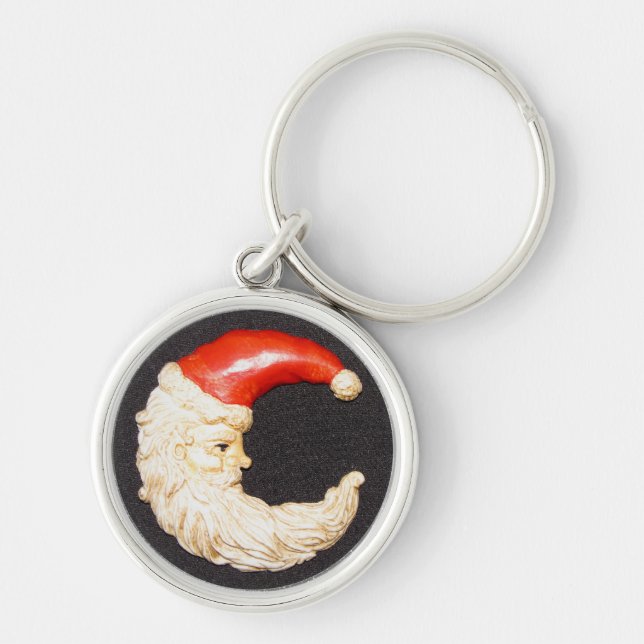 Super Cool Classic Round Santa Claus Key Chain (Front)
