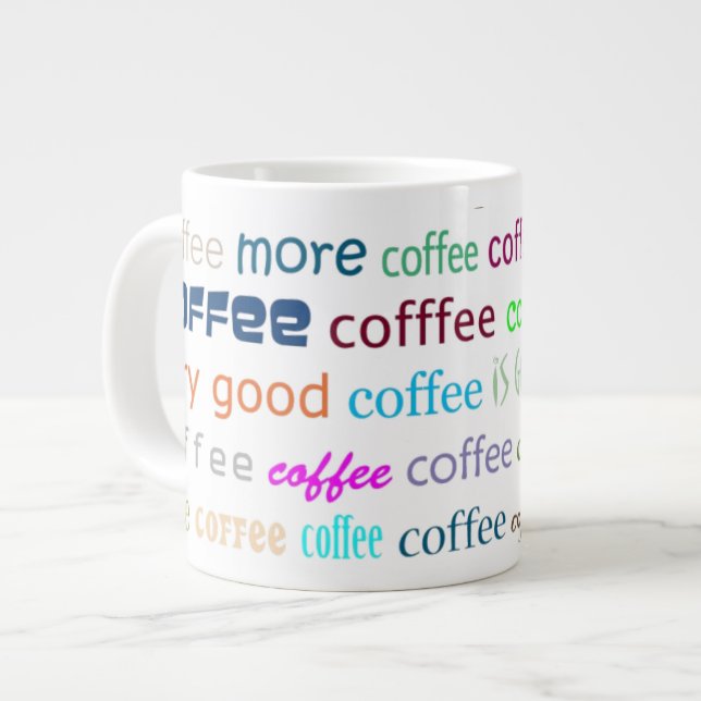 Super Cool Coffee Jumbo Mug! Large Coffee Mug (Front Left)