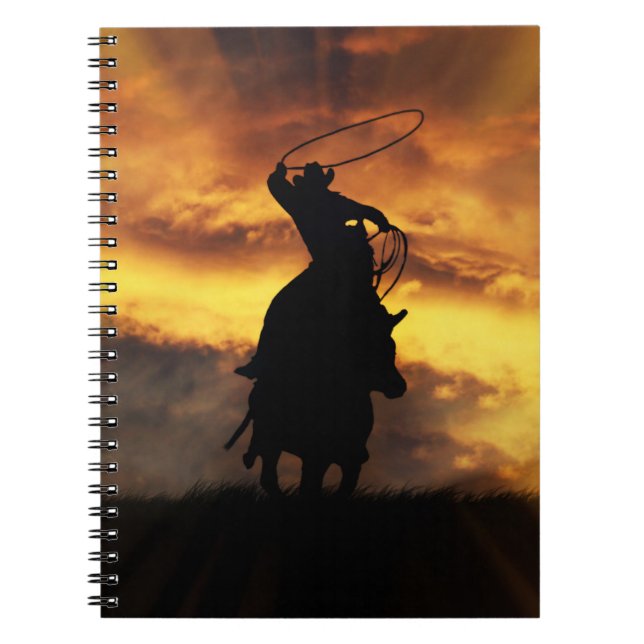 Super Cool Cowboy and Steer Horse Roping Notebook (Front)