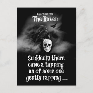 Super Cool Edgar Allan Poe's The Raven Halloween Postcard
