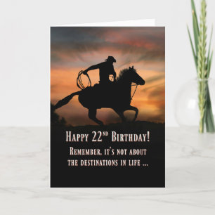 Super Cool Happy 22nd Birthday Card Cowboy Horse