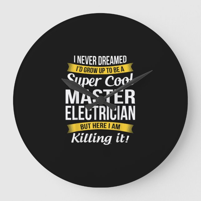Super Cool Master Electrician  Funny Gift Large Clock (Front)
