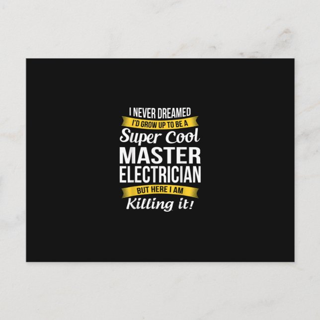 Super Cool Master Electrician  Funny Gift Postcard (Front)
