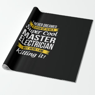Super Cool Master Electrician Funny Gift Wrapping Paper