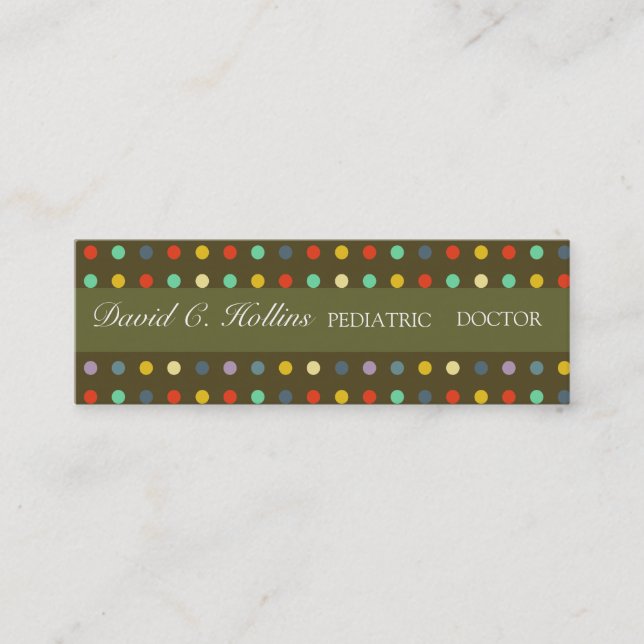 Super Cool Paediatrics Doctor Mini Business Card (Front)