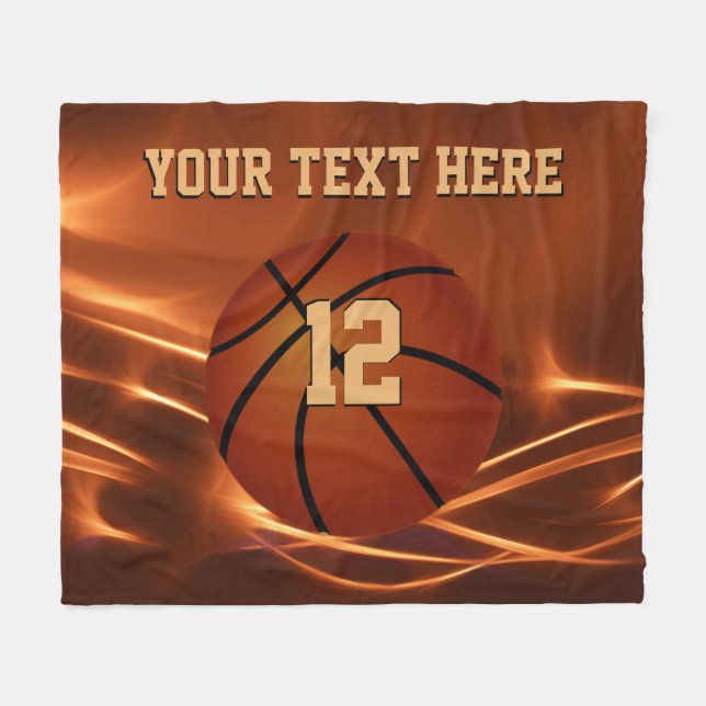 Super Cool Personalised Basketball Throw Blanket (Front (Horizontal))