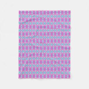 SUPER COOL Pink and Blue Pattern Fleece Blanket