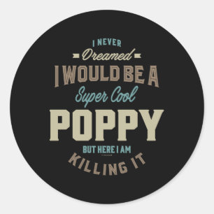 Super Cool Poppy Classic Round Sticker
