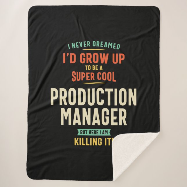 Super Cool Production Manager Sherpa Blanket (Front)