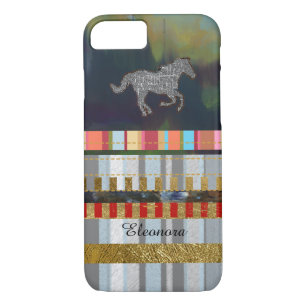 super cool striped design with a horse iPhone 8/7 case
