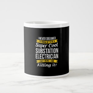 Super Cool Substation Electrician Funny Gift Large Coffee Mug