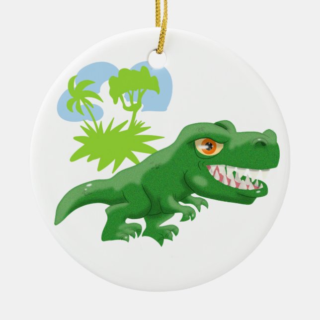Super Cool T-Rex Ceramic Ornament (Front)