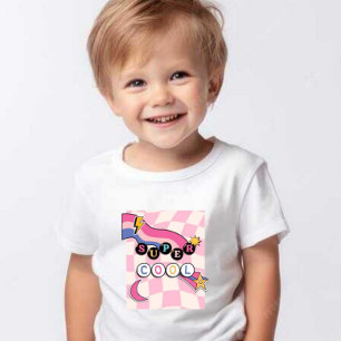 Super Cool White And Pink Kids Baby T-Shirt