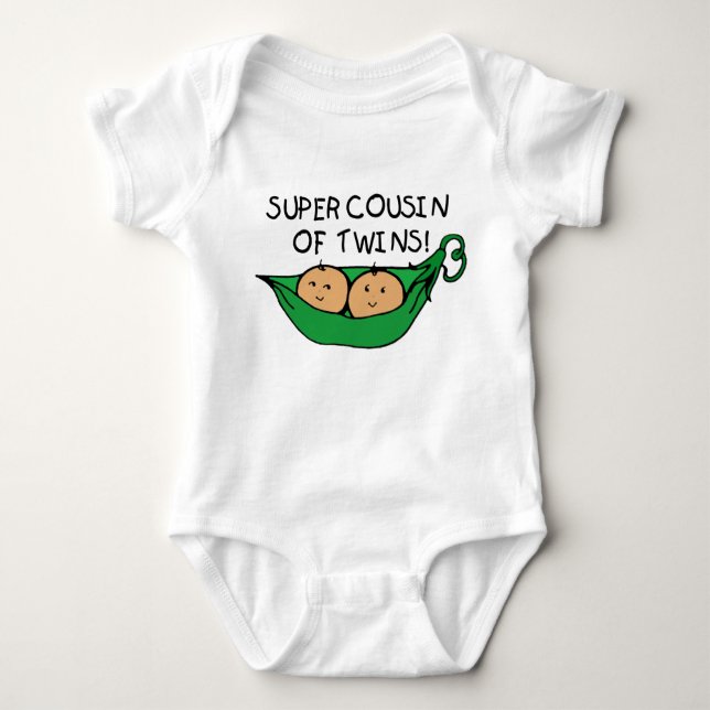 Super Cousin of Twins Pod Baby Bodysuit (Front)