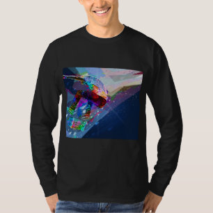 Super Crayon Coloured Silhouette Skateboarder T-Shirt