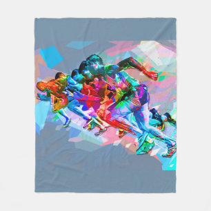 Super Crayon Coloured Sprinters Fleece Blanket