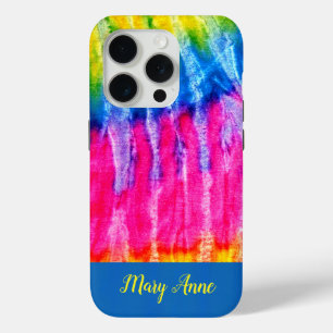 SUPER CUTE AND COLORFUL ABSTRACT DESIGN TIE-DYE  iPhone 15 PRO CASE