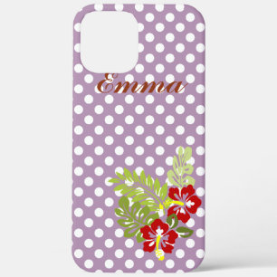 Super Cute and Girly Polka Dot Pattern Monogram iPhone 12 Pro Max Case