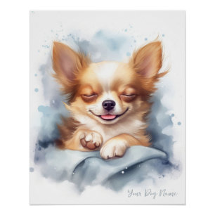 Super cute angel sleeping puppy Chihuahua Dog 001  Poster