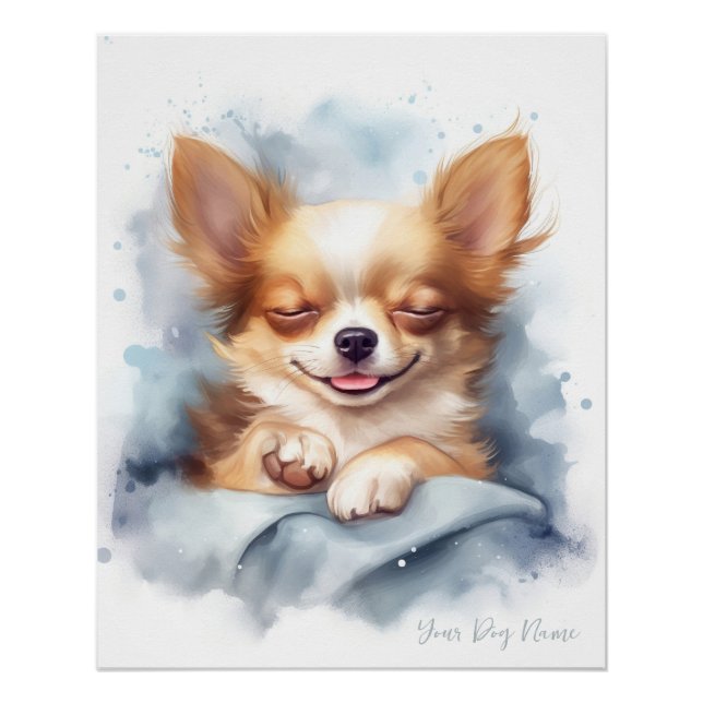 Super cute angel sleeping puppy Chihuahua Dog 001  Poster (Front)