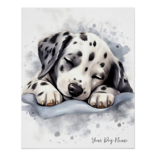 Super cute angel sleeping puppy Dalmatian Dog 001  Poster